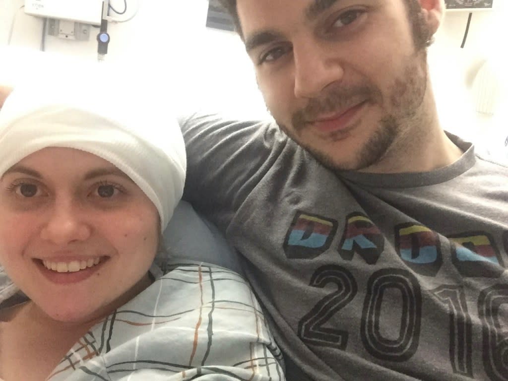 Hoffman with her then-boyfriend Alex in 2017, shortly after her first hospitalization. By Ariel Hoffman
