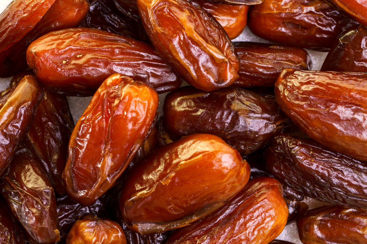 A full frame shot of some date fruits