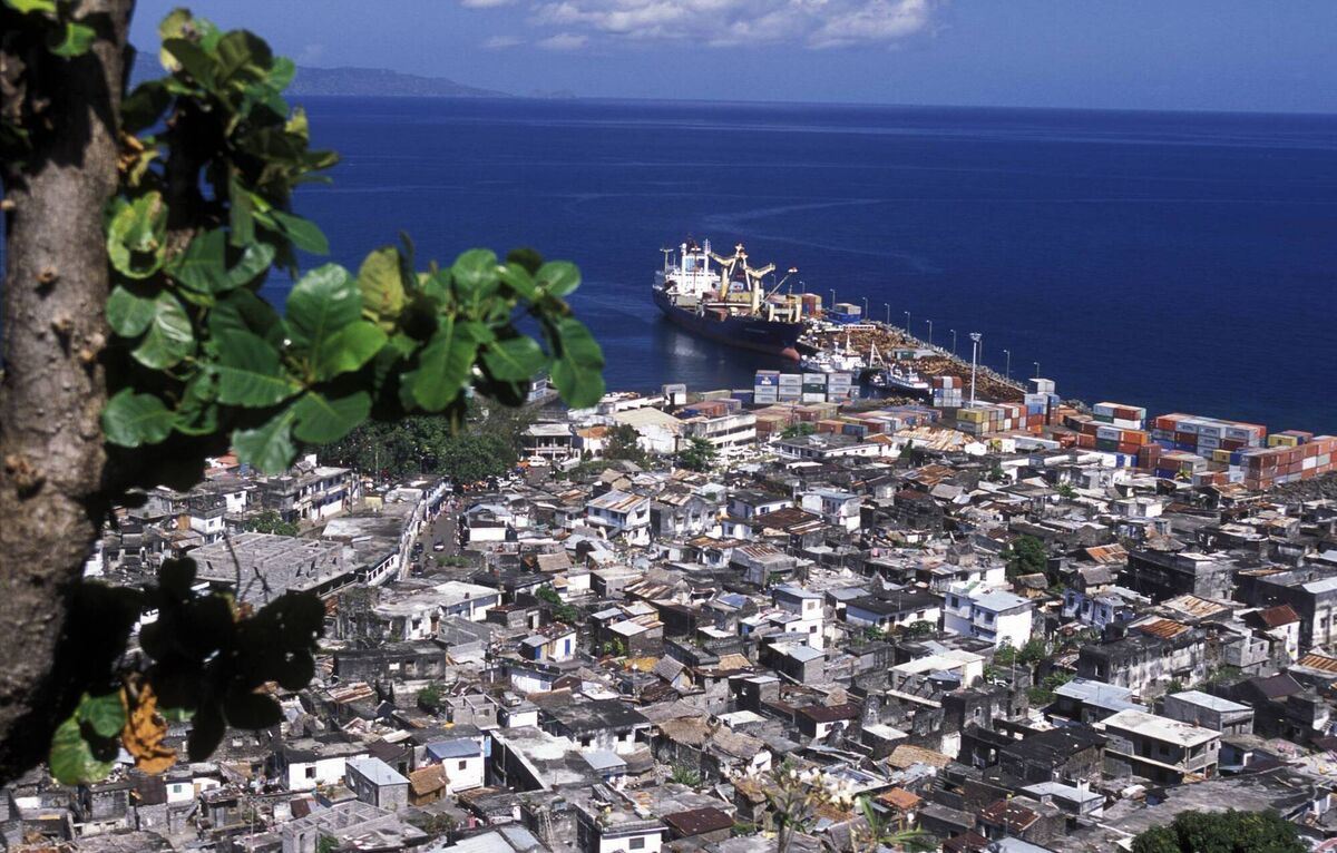 The city of Motsamoudo is on the island of Anjouan in the Comoros Islands in the Indian Ocean in Africa.