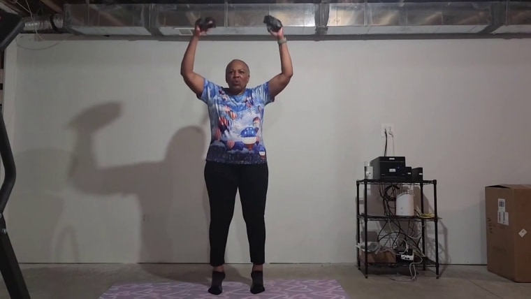 Lynton works out regularly to lose weight.