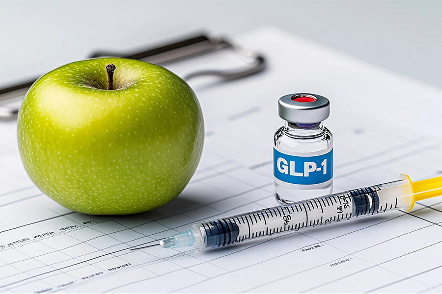 Injection of GLP-1 with apple.