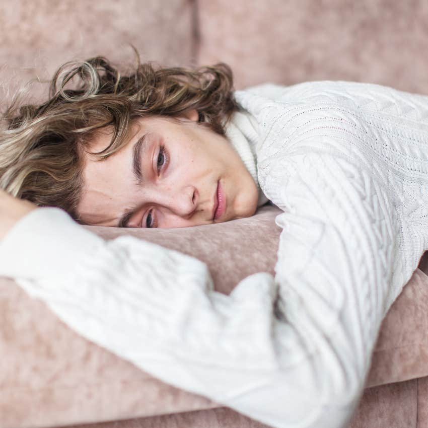 The woman feels guilty for not completing daily care tasks