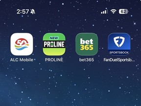 Screenshot of gambling apps