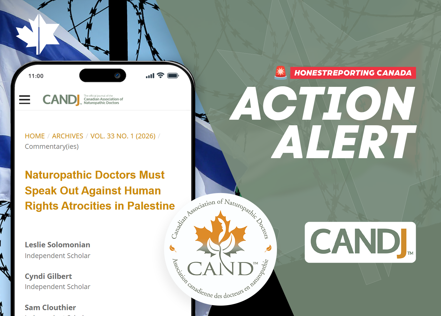 The official journal of the Canadian Association of Naturopathic Physicians, CANDJ, has published an anti-Israel slander that accuses Jerusalem of "genocide."